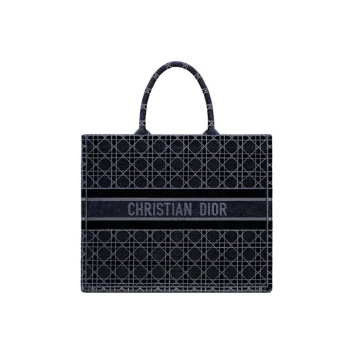 DIOR BookTote Embroidered Velvet Velour Tote Bag Shopping Bag Handbag Unisex Blue