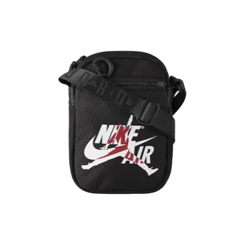 Jordan Crossbody Bag With Cell Phone Pouch Shoulder Bag Unisex Black With White And Red Logo