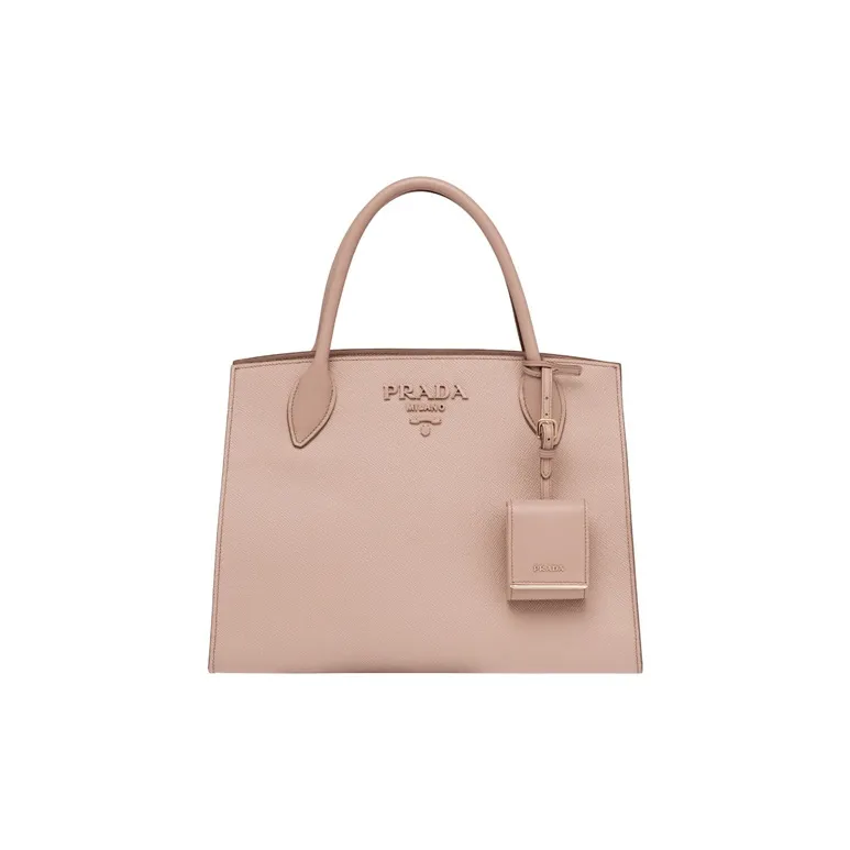 PRADA Monochrome Leather Handbag Shoulder Bag Crossbody Bag Women's Pink-0