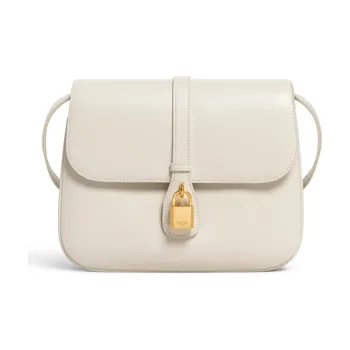 CELINE Tabou Smooth Cow Leather Shoulder Bag Crossbody Bag Medium Size Women's Ecru
