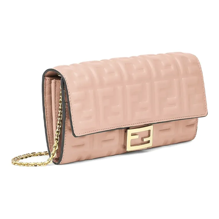 FENDI Baguette Leather Shoulder Bag Women's Candy Color-1