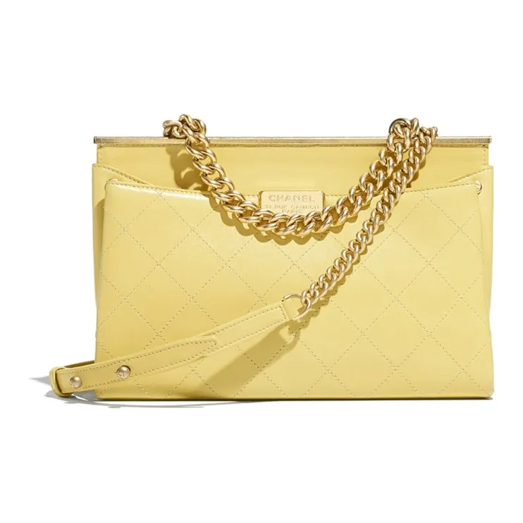 CHANEL Trendy Cc Sheepskin Crossbody Bag Women's Yellow-2