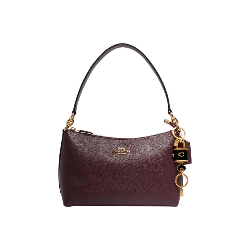 COACH Metal Charm Keychain Bag Accessory Bag Women's Black & Gold-3