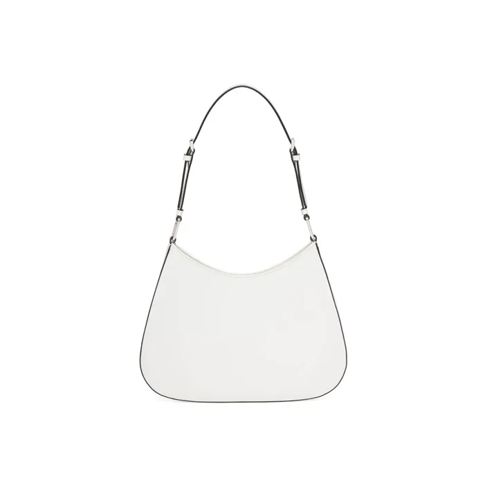 PRADA Cleo Shiny Leather Shoulder Bag Women's White-2
