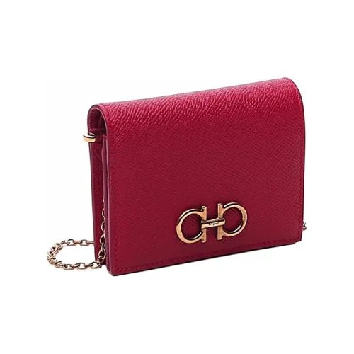 FERRAGAMO Cow Leather Wallet Women's Lipstick Color