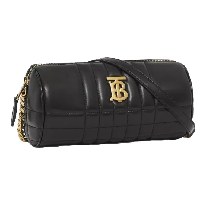 Burberry Lola Lola Bag Lambskin Cylinder Bag Shoulder Bag Crossbody Bag Mini Women's Black-2