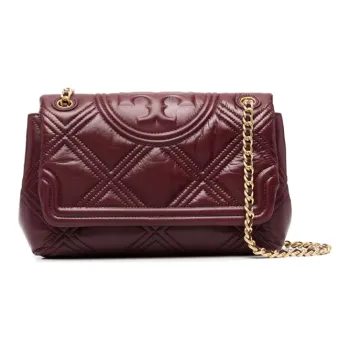 TORY BURCH Fleming Leather Shoulder Bag, Crossbody Bag Regular Women's Burgundy