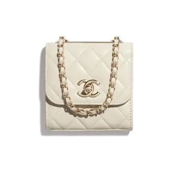 CHANEL Trendy Cc Sheepskin Shoulder Bag Women's Ivory