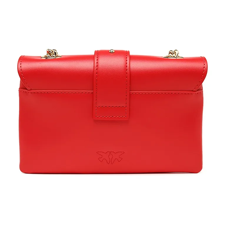 PINKO Cow Leather Swallow Bag Shoulder Bag Women's Red-1