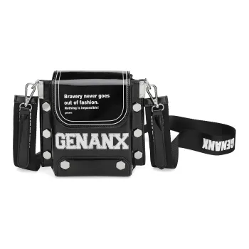 GENANX Polyurethane Crossbody Bag Small Size Unisex Black
