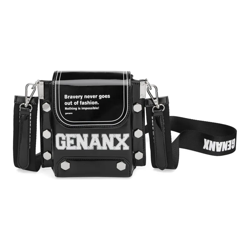 GENANX Polyurethane Crossbody Bag Trumpets Unisex Black-0