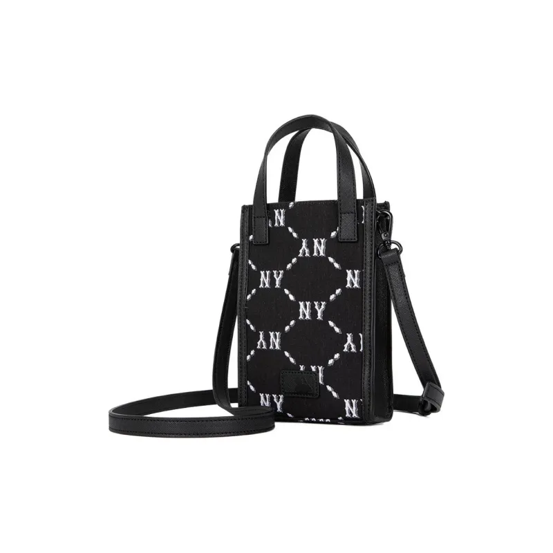 MLB Monogram Collection Polyester Portable One Shoulder Crossbody Cell Phone Pouch Small Size Women's Black-3