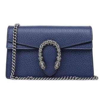 GUCCI Dionysus Leather Shoulder Bag, Crossbody Bag Extra Mini Women's Dark Blue