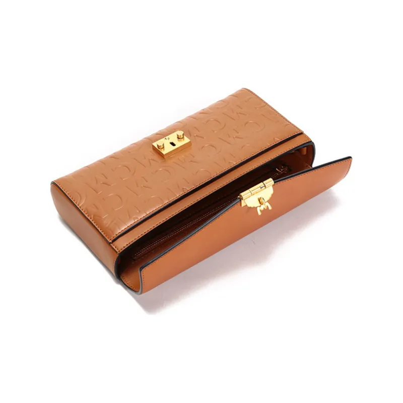 MCM Millie Visetos Cow Leather Portable Crossbody Bag, Shoulder Bag Medium Size Women's Cognac-5
