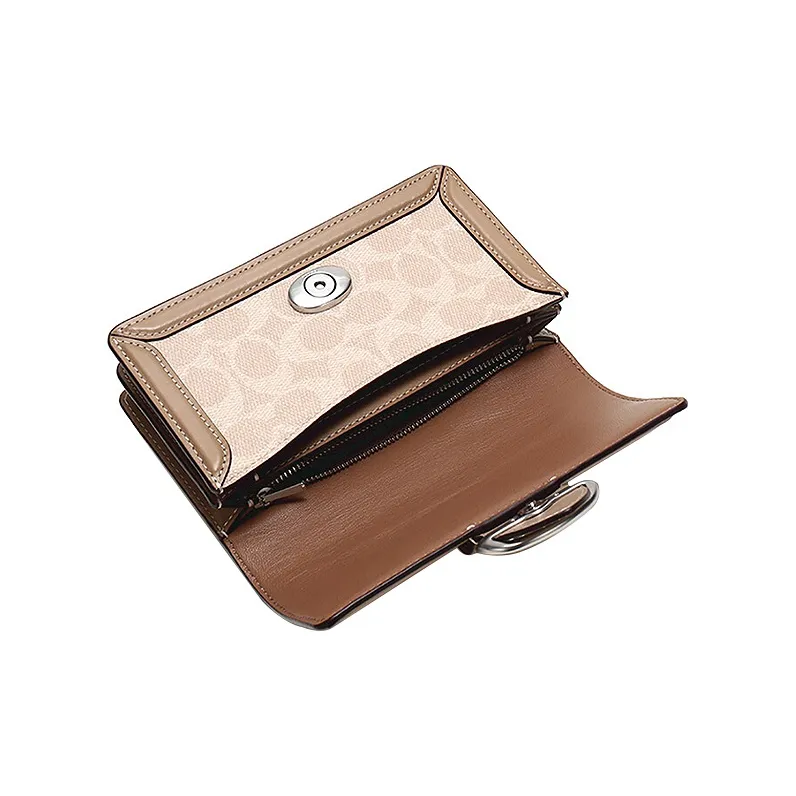 COACH Riley Leather Trunk Bag, Handheld, One Shoulder, Crossbody, Fanny Pack Small Size Women's Brown & Khaki Monogram-5