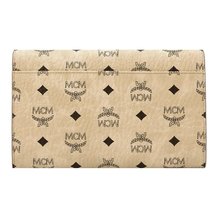 MCM Original Visetos Coated Canvas Shoulder Bag Regular Women's Beige-3