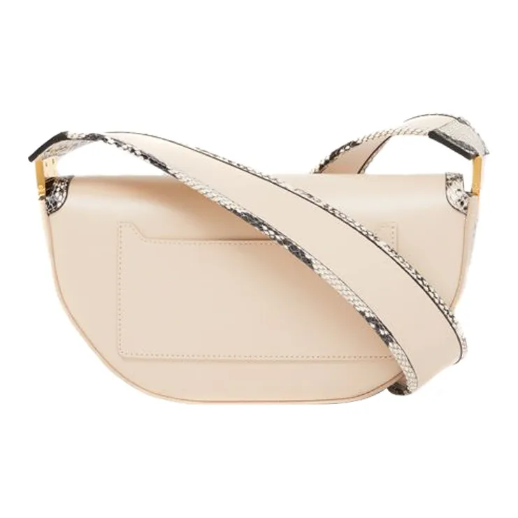 Burberry Olympia Leather Shoulder Bag Crescent Bag Handbag Shoulder Bag Small Size Women's Cheese Milk Beige-2
