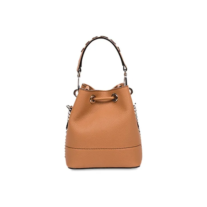 LANCEL Cow Leather Crossbody Bag Mini Women's Camel-1