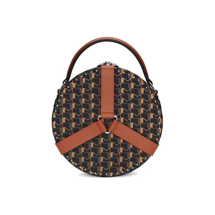 Moynat Canvas One Shoulder, Clutch Handbag Women's Charcoal Black & Brown-0