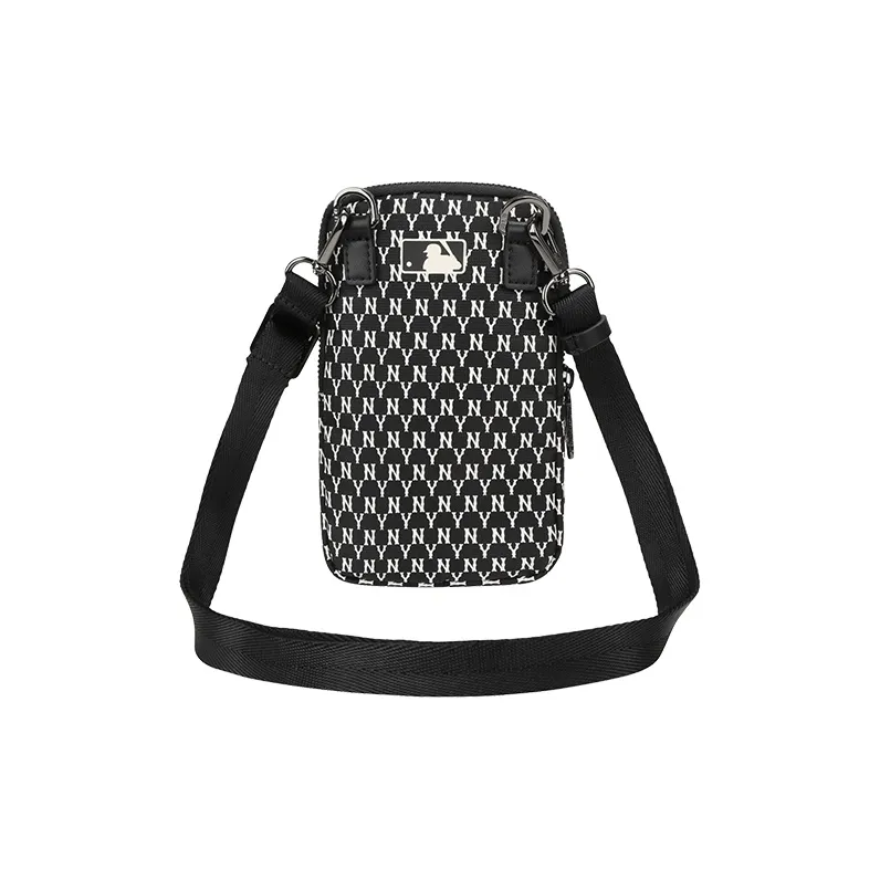 MLB Nylon Fabric Cell Phone Pouch, Shoulder Bag, Crossbody Bag Mini Unisex Black-2