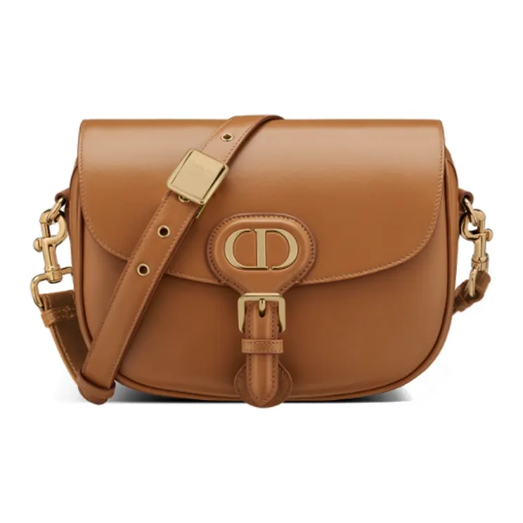 DIOR Cow Leather Crossbody Bag Shoulder Bag Women's Cognac-0