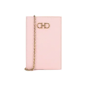 FERRAGAMO Cow Leather Crossbody Bag With Cell Phone Pouch Regular Women's Pink