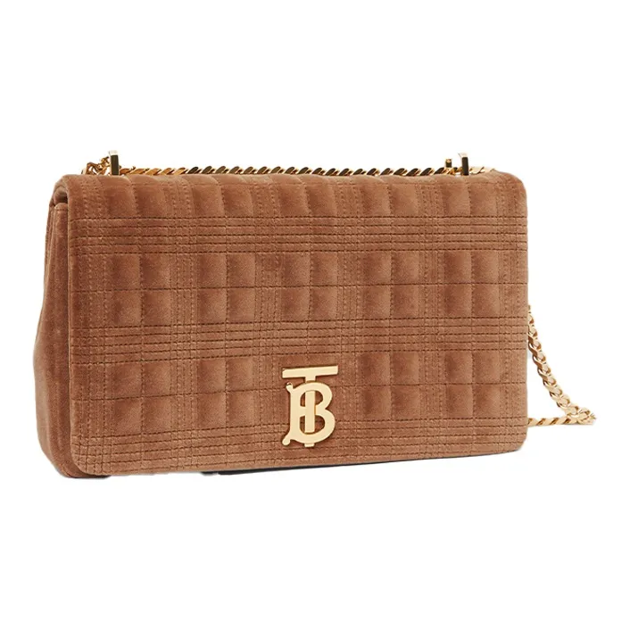 Burberry Lola Lola Bag Velour Shoulder Bag Crossbody Bag Medium Size Women's Tawny-3