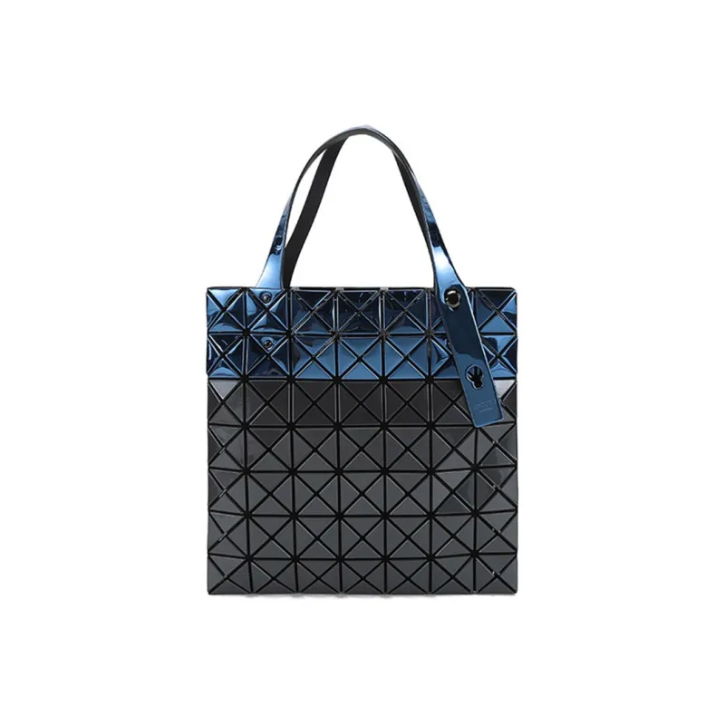 ISSEY MIYAKE Platinum PVC Tote Bag, Shopping Bag, Handbag Regular Women's Metal Blue Gray-3