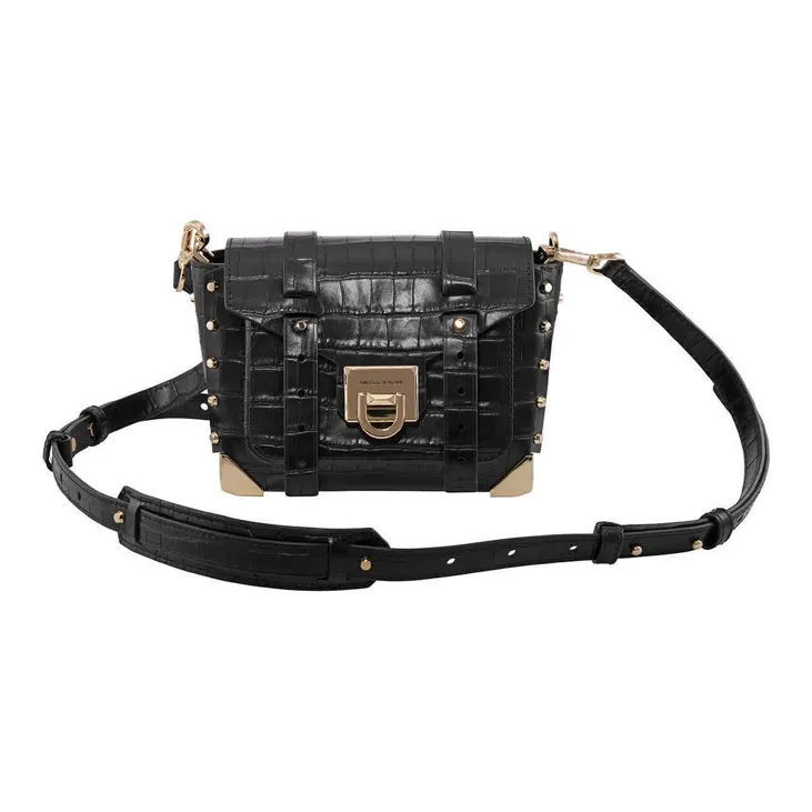 MICHAEL KORS Manhattan Cow Leather Shoulder Bag Crossbody Bag Women's Black-0