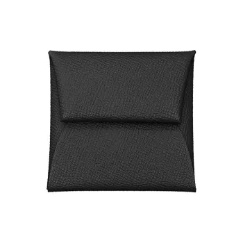 HERMES Bastia Epsom Calfskin Coin Purse Men's Black