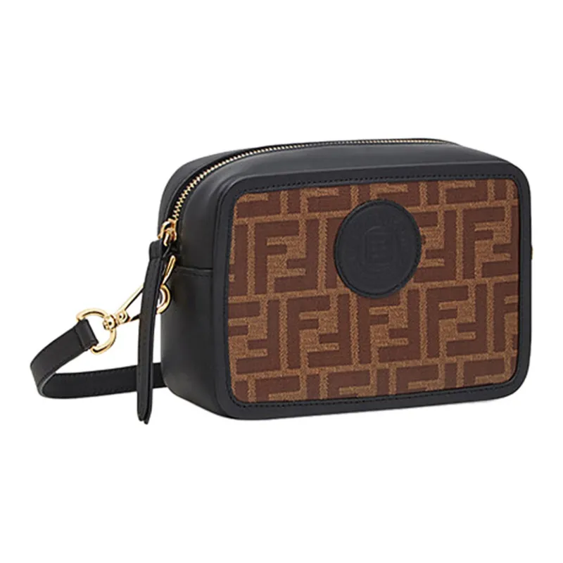 FENDI Cow Leather Crossbody Bag Shoulder Bag Women's Brown-1