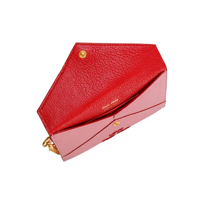 MIU MIU Sheepskin Envelope Bag Wallets Small Size Women's Pink-3