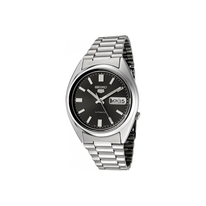 SEIKO Series 5 Automatic Mechanical Movement Stainless Steel Strap Watch Men's Watches Black Dial-0