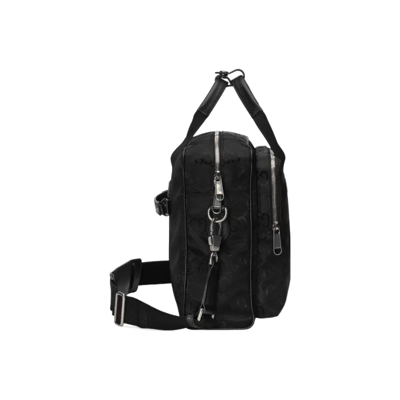 GUCCI Off The Grid Nylon Briefcase, Portable Crossbody Bag, Shoulder Bag Men's Black-2