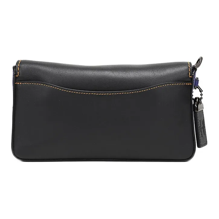 COACH Disney, Collaboration Dinky Leather Shoulder Bag, Crossbody Bag Medium Size Women's Black & Blue-2