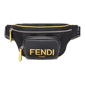 FENDI Nylon Crossbody Fanny Pack Men's Black