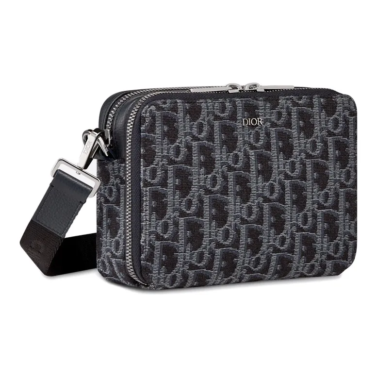 DIOR Fabric Shoulder Bag Crossbody Bag Wallet Men's Blue-1