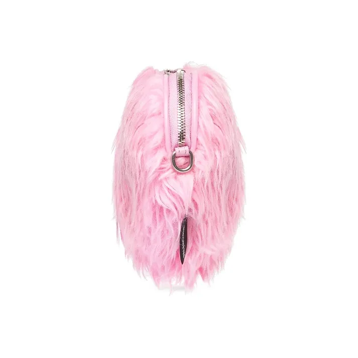Balenciaga Faux Fur Coin Purse Clutch Regular Women's Pink-2