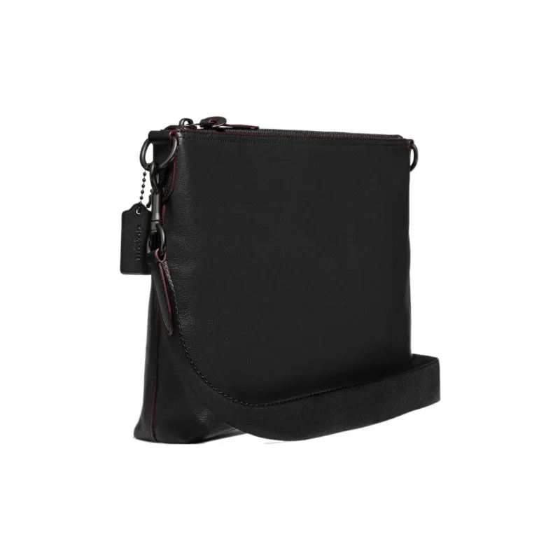 COACH Rivington Smooth Leather With Suede Briefcase Crossbody Bag Shoulder Bag Men's Black-1