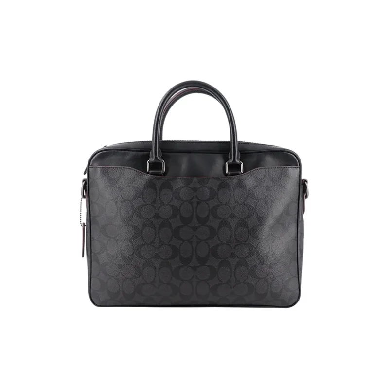 COACH Beckett Canvas With Leather Laptop Bag Briefcase Crossbody Bag Handbag Men's Black-1