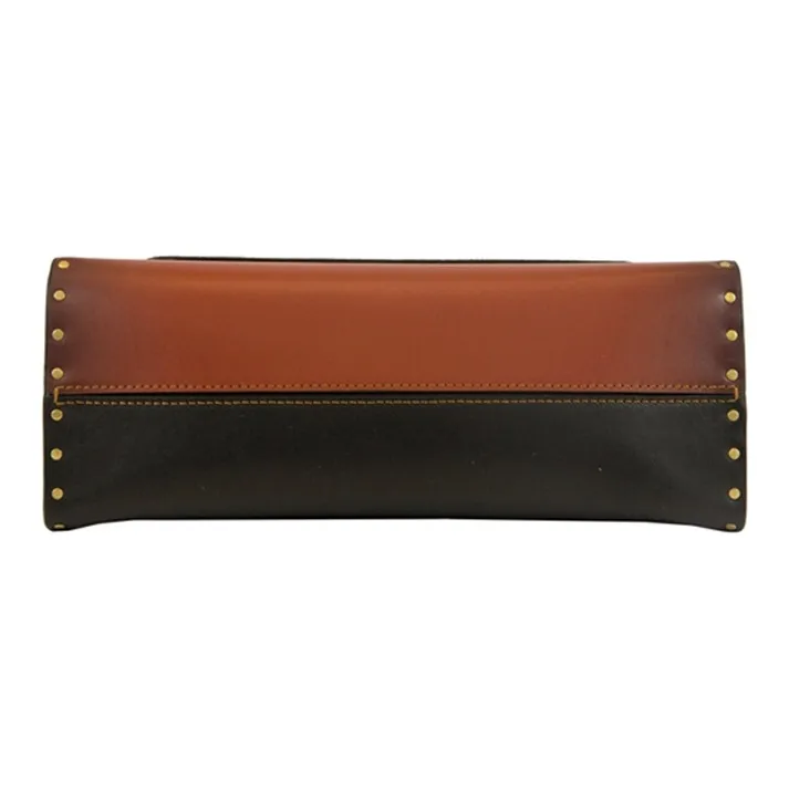 COACH Parker Coated Canvas With Calfskin Trim Portable Crossbody Bag, Shoulder Bag Women's Black & Monogram Red Brown-4