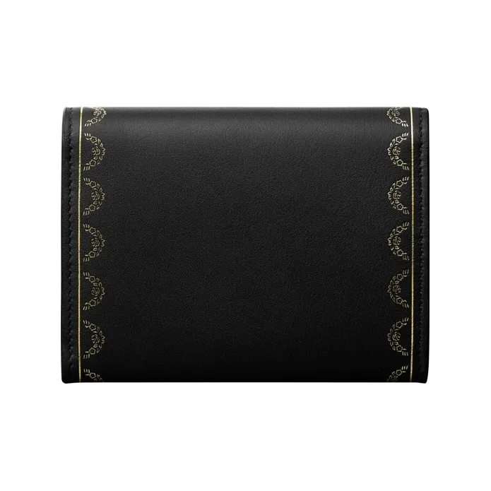 CARTIER GUIRLANDE Calfskin Card Holder Wallet Women's Black-1