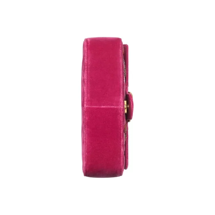 GUCCI Marmont Velvet Chain Crossbody Bag Shoulder Bag Small Size Women's Fuchsia-6
