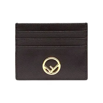 FENDI Calfskin Card Holder Card Holder Women's Black