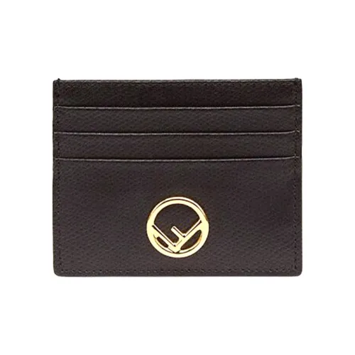 FENDI Calfskin Card Holder Card Holder Women's Black