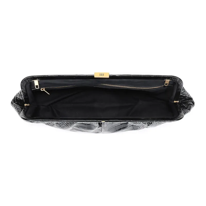 Balenciaga Leather Shoulder Bag Clutch Regular Women's Black-5