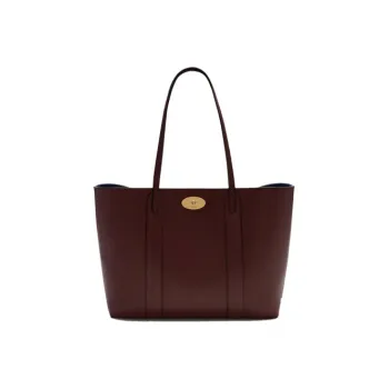 Mulberry Bayswater Marble Pattern Leather Handbag, Shoulder Bag Women's Burgundy