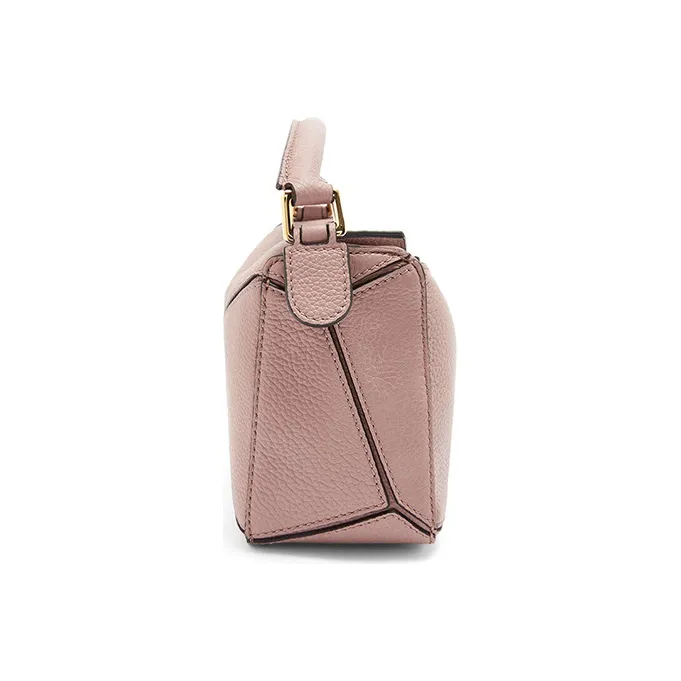 LOEWE Puzzle Goatskin Geometric Bag Puzzle Bag Shoulder Bag Crossbody Bag Handbag Mini Women's Deep Blush Color-2