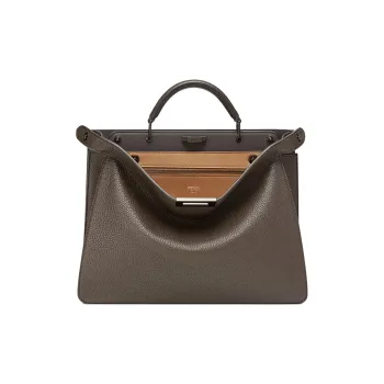 FENDI Peekaboo ISeeU Leather Tote Bag Shopping Bag Shoulder Bag Crossbody Bag Handbag Medium Size Men's Brown