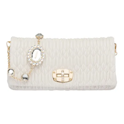 MIU MIU Sheepskin Shoulder Bag Baguette Bag Shoulder Bag Women's White